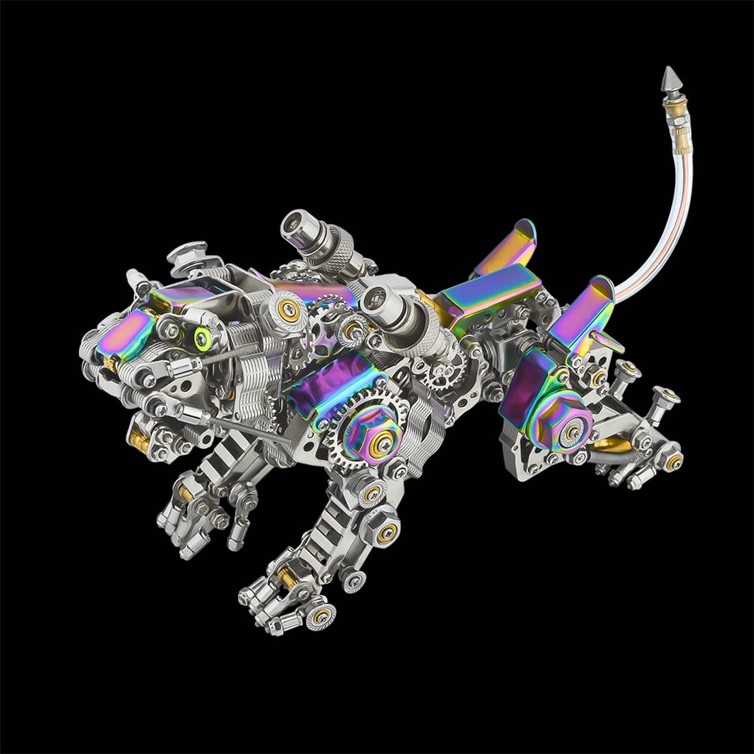 Puzzle in metallo 3D per adulti, 650 pezzi, modello Smilodon, Steampunk, tigre meccanica, regalo creativo per collezionisti e appassionati di bricolage, versione colorata