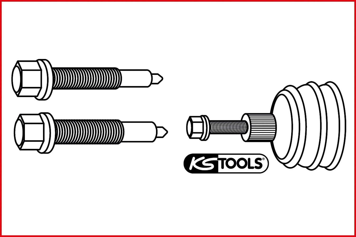 KS Tools 150.9705 Druckschrauben-Satz für Gelenkwelle für VAG, 2-TLG