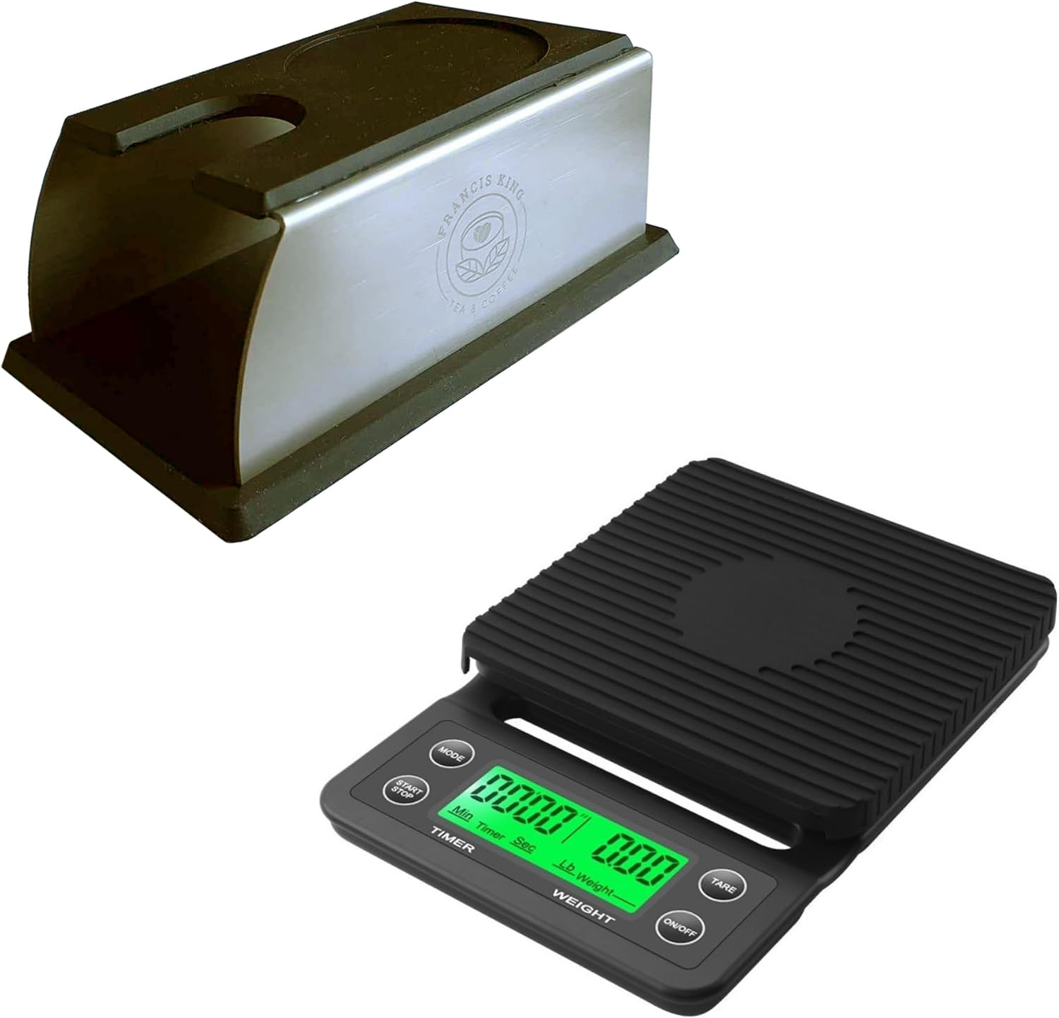Francis King Espresso Tamp Stand + Precision Digital Scales 0.1g 3kg (6.6 lb) Home