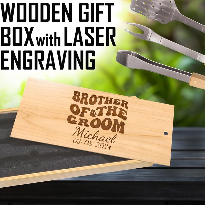Set de parrilla personalizado en caja de madera miniatura 4