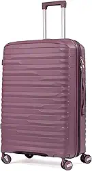 Mala De Viagem Média 23Kg Polipropileno 4 Rodas Duplas 360 Fibra Rígida Tamanho M Leve Resistente Para Despachar (ROXO, médio)