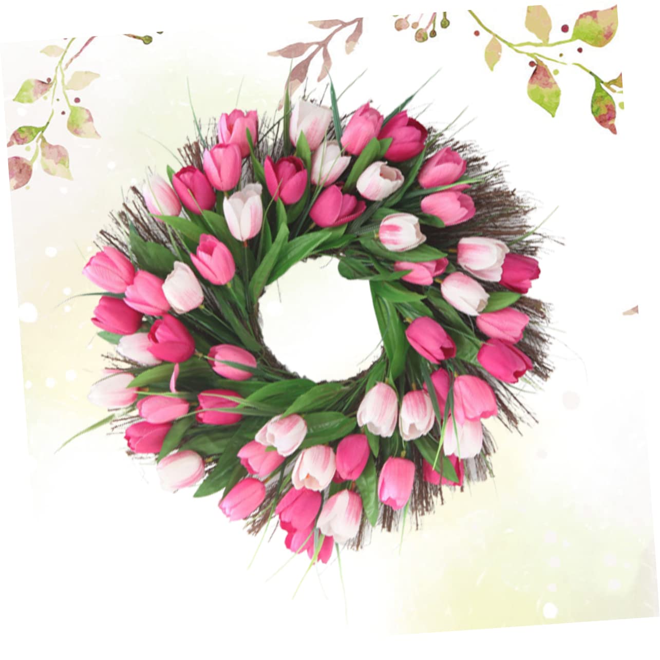Guirnalda De Tulipanes Artificiales De Rattan Rosa Decoración para Bodas y Adornos para Puertas
