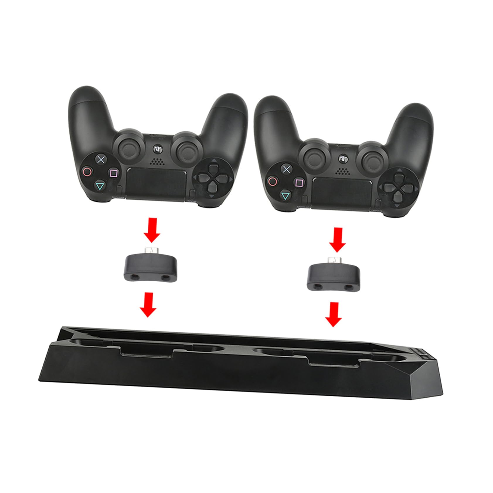 Gadpiparty Supporto Di Raffreddamento Per Console Slim/pro - Base Per Ventola Verticale Con 2 Stazioni Di Ricarica E Hub Usb