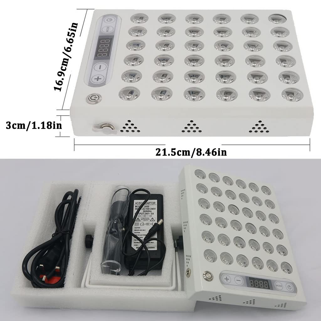 Terapia de Luz Roja, Dispositivo de Luces Infrarrojas Cercanas Rojas de 660 Nm y 850 Nm, Panel de Terapia LED con Pantalla Táctil, para Mujeres y Hombres, Piel Antienvejecimiento, Alivio del Dolor