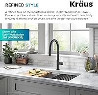 Vista 4 de Kraus Oletto - Grifo de cocina moderno con un solo mango, extraíble, color negro mate, KPF-2654MB