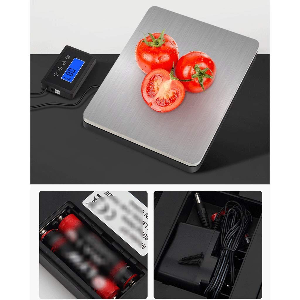 Báscula electrónica de alta precisión, plata digital, 180 kg/50 g, pesaje postal profesional, plataforma de acero inoxidable, básculas de frutas para tiendas comerciales, pesaje de cocina, báscula pa