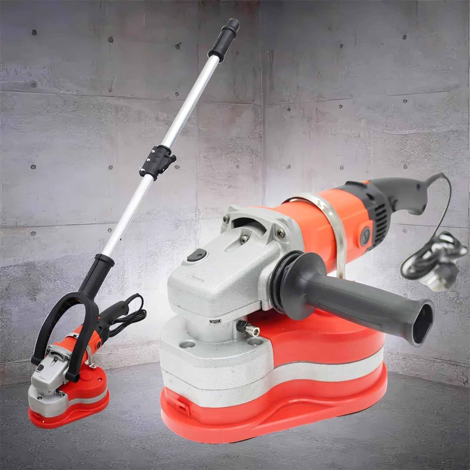 Amoladora y lijadora de hormigón con ruedas de diamante, potencia de 2800 W para suelo y pared, incluye aspiradora de polvo y poste de extensión para un pulido eficiente de rocas, piedras y granito