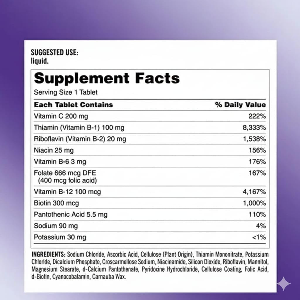 Super B-Complex with Electrolytes, 500 Tablets, Includes 8 B Vitamins, Electrolytes and Vitamin C, Supports Energy Metabolism