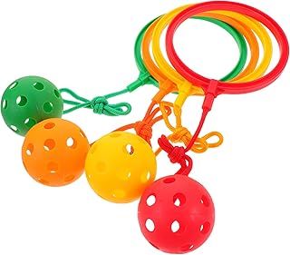 NUOBESTY Ankle Skip Ball Outdoor Swings 4Pcs Rotating Jumping Ring Ball Colorful Sports Jump Ropes Sports Jumping Ring Exercise Jump Rope Ankle Jumping Toy
