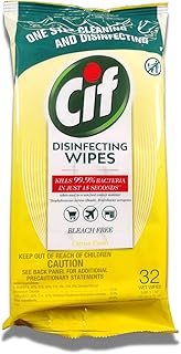 Cif Multi Surface Disinfecting Hand Wet Citrus Wipes for All Hard Non Porous Surfaces, Remove 99 Percent of Diseases, 32 Count