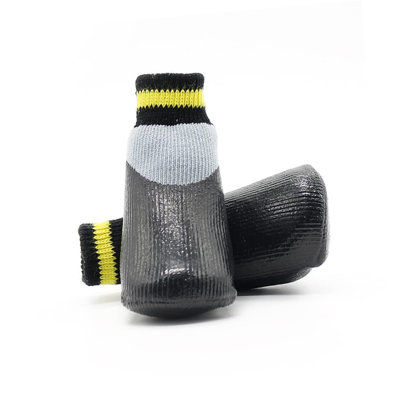 Beavorty 3ensembles Hiver Étanches pour Petits Chiens Chaussures Antidérapantes Caoutchouc Noir pour Chiens Pluie
