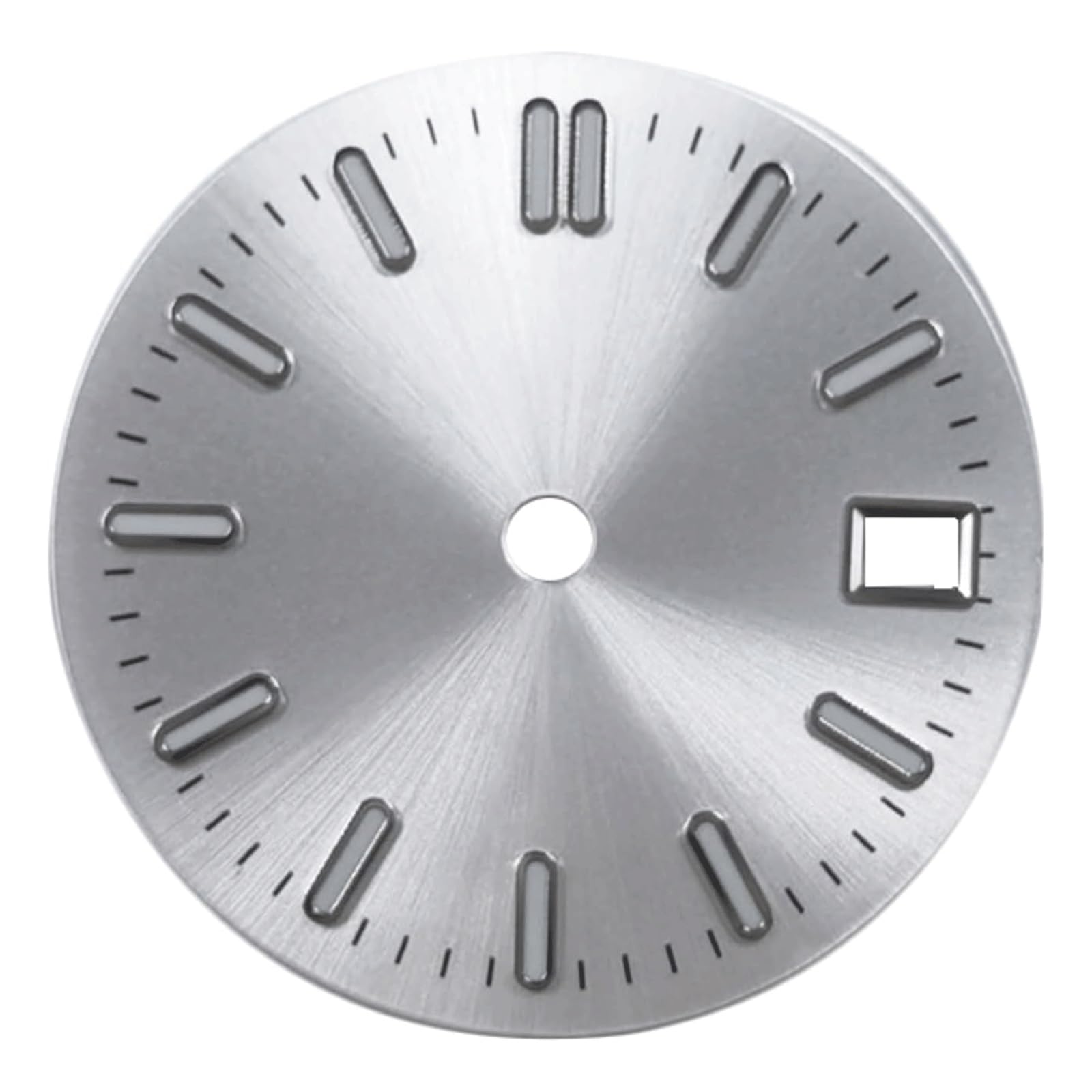 Hnyjvzevg Silver Replacement Watch Dials 28.5Mm Watch Dial With Calendar Window Luminous Watch Parts Dials For Nh35 Nh36 Movement Dials(Silver)