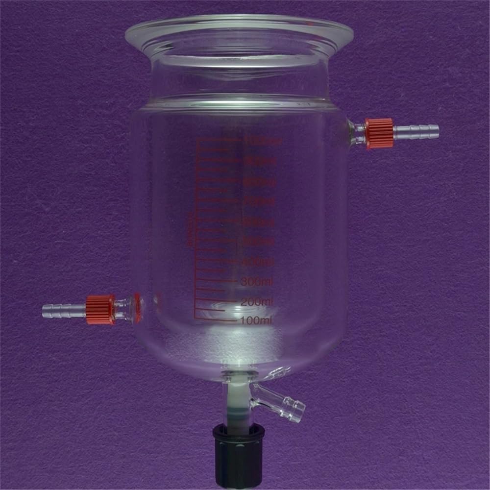 Cristalería de Laboratorio Matraz de reacción de laboratorio de tres cuellos con válvula de PTFE(2000ml)