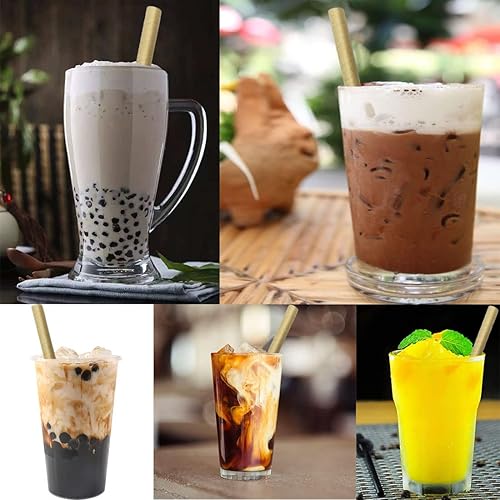Miniatura 7 de Pajitas Boba, pajitas de papel para batidos, desechables, biodegradables, extra anchas, 0.472 in, 0.5 pulgadas, grandes para perlas de té de
