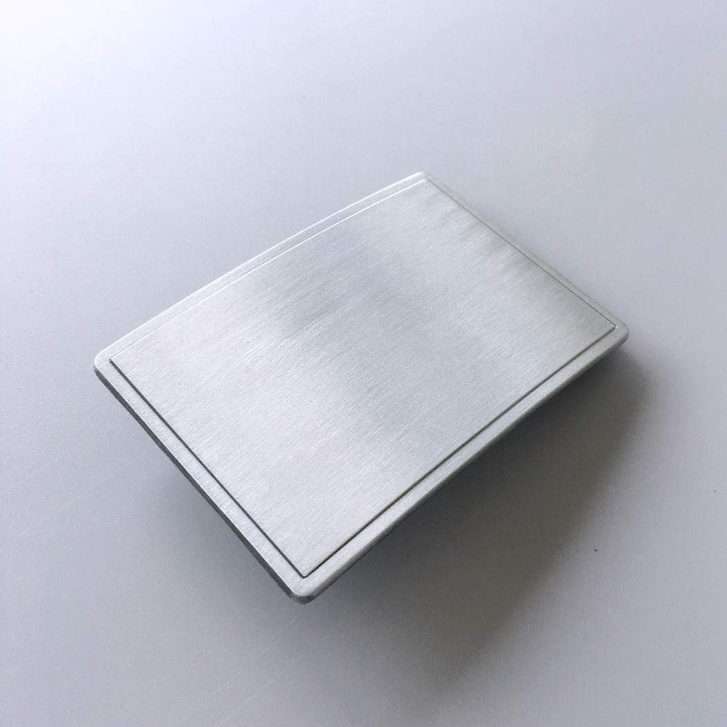 JEAN'S FRIEND Antique Brushed Silver Rectangle Blank Belt Buckle For Engraving - Image 2