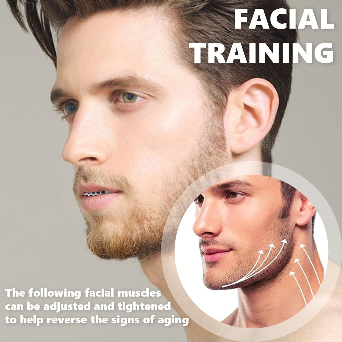 Exerciser Set di 4 Mascella Allenatore Esercizi, Jaw Liner Trainer, Silicone Jaw Exerciser per Uomini e Donne, Jawline Trainer Dispositivo di Rinforzo del Collo Collo Viso Strumento di Masticazione