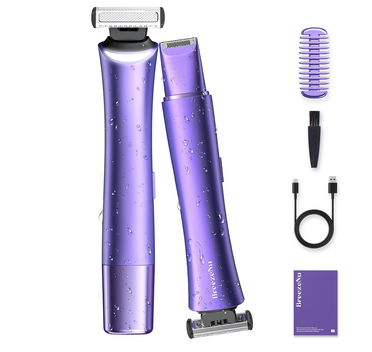 SUAREZ ビブタイツ 女性用　Sサイズ　パープル Amazon.com: BreezeNu Bikini Trimmer for Women, 2-in-1 Painless
