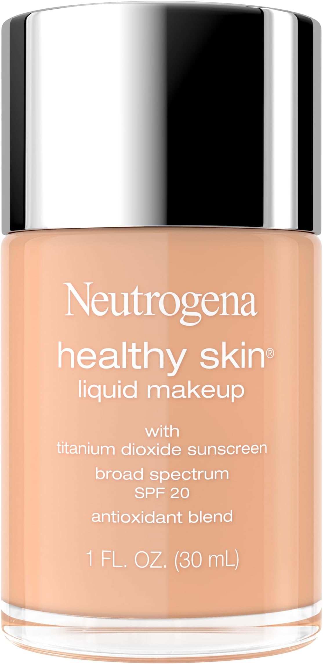 Healthy Skin Liquid Makeup Foundation, Broad Spectrum SPF 20 Sunscreen, Lightweight & Flawless Coverage Foundation with Antioxidant Vitamin E & Feverfew, Natural Ivory, 1 fl. oz