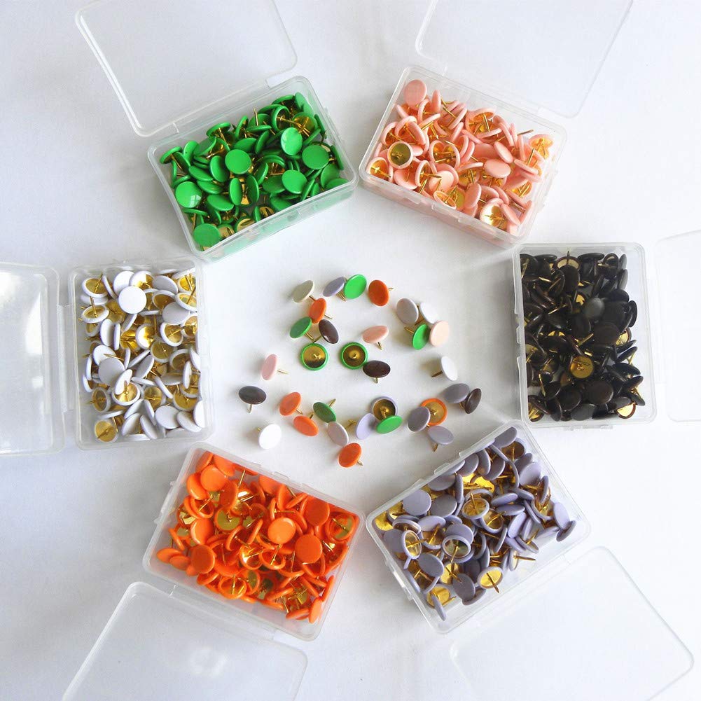 300Pcs PVC plastic Thumbtacks,Round Head Flat Push Pins10mm Coloured Thumb Tacks Universal PushPins for Office Home Use(Mint Green) - Image 3