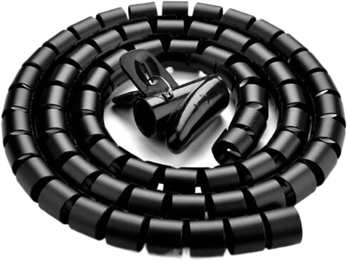 Spiral Wrap 1pcs Black Cable Sleeve Organizer Pipe Wrap Cord Protector Flexible Spiral Wire Storage Tube Tubing Cover(Color:22mm ID 3 Meter)