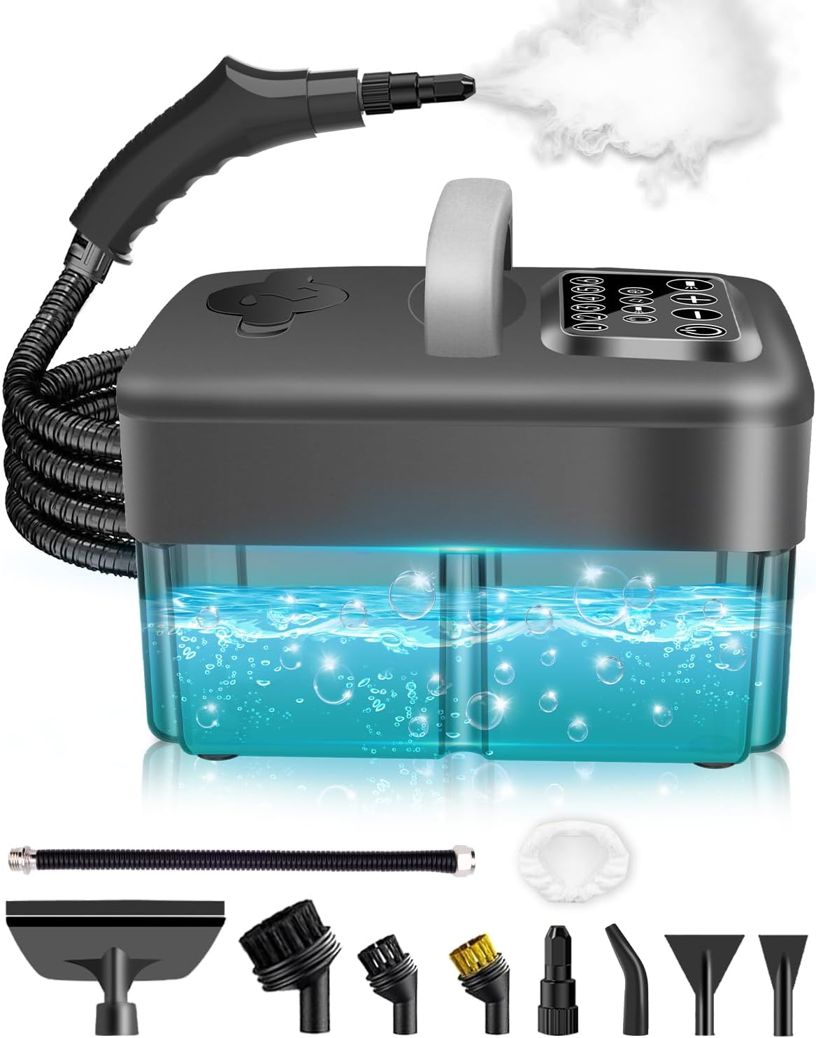 Mecmic Steam Cleaner for Home - 1600ML Water Tank 15s Heat-Up Portable Steamer for Cleaning