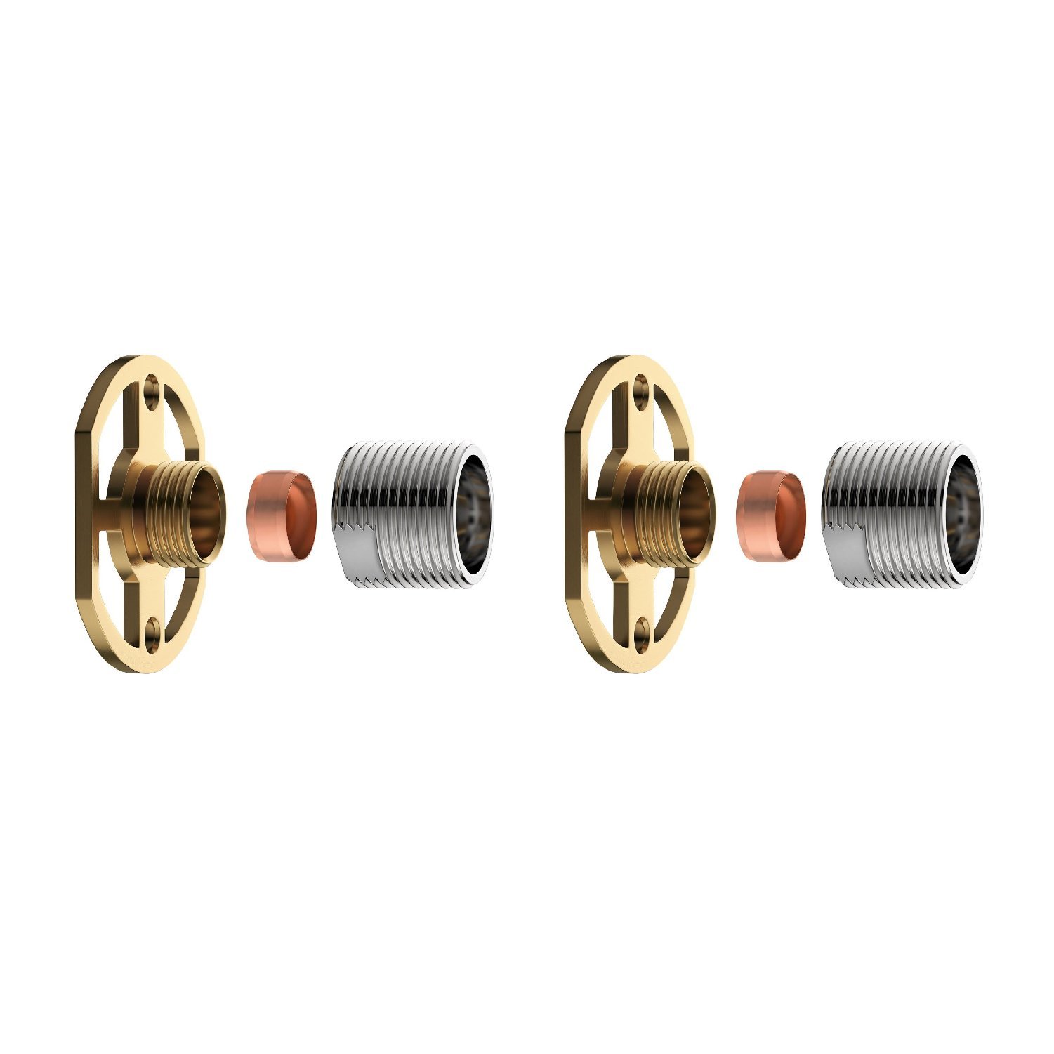 Ibathuk Brass | Pair Of Wall Mounting Bar Shower Valve Easy Fix Brackets Kit Sm99