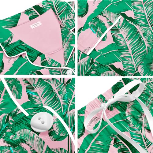 Image of SWOMOG Womens Button Down Pajamas Set Short Sleeve Sleepwear Bride Soft Pj Lounge Sets XS-3XL