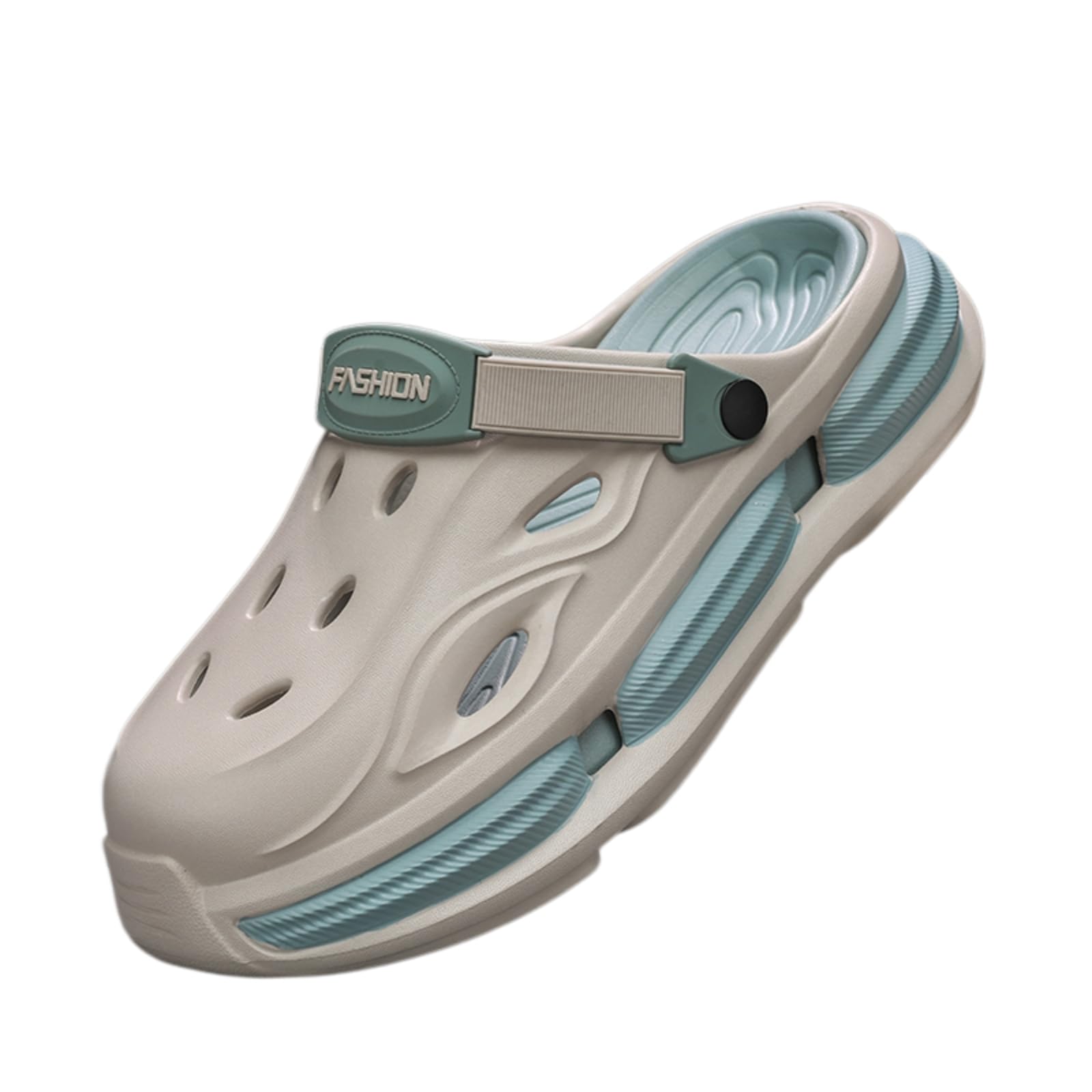 WANGSHUO Letnie klapki unisex Eva Clogs Slides, oddychające miękkie letnie sandały, poślizgnij się na dorywczo plaża ogród na świeżym powietrzu-czarny-42-43