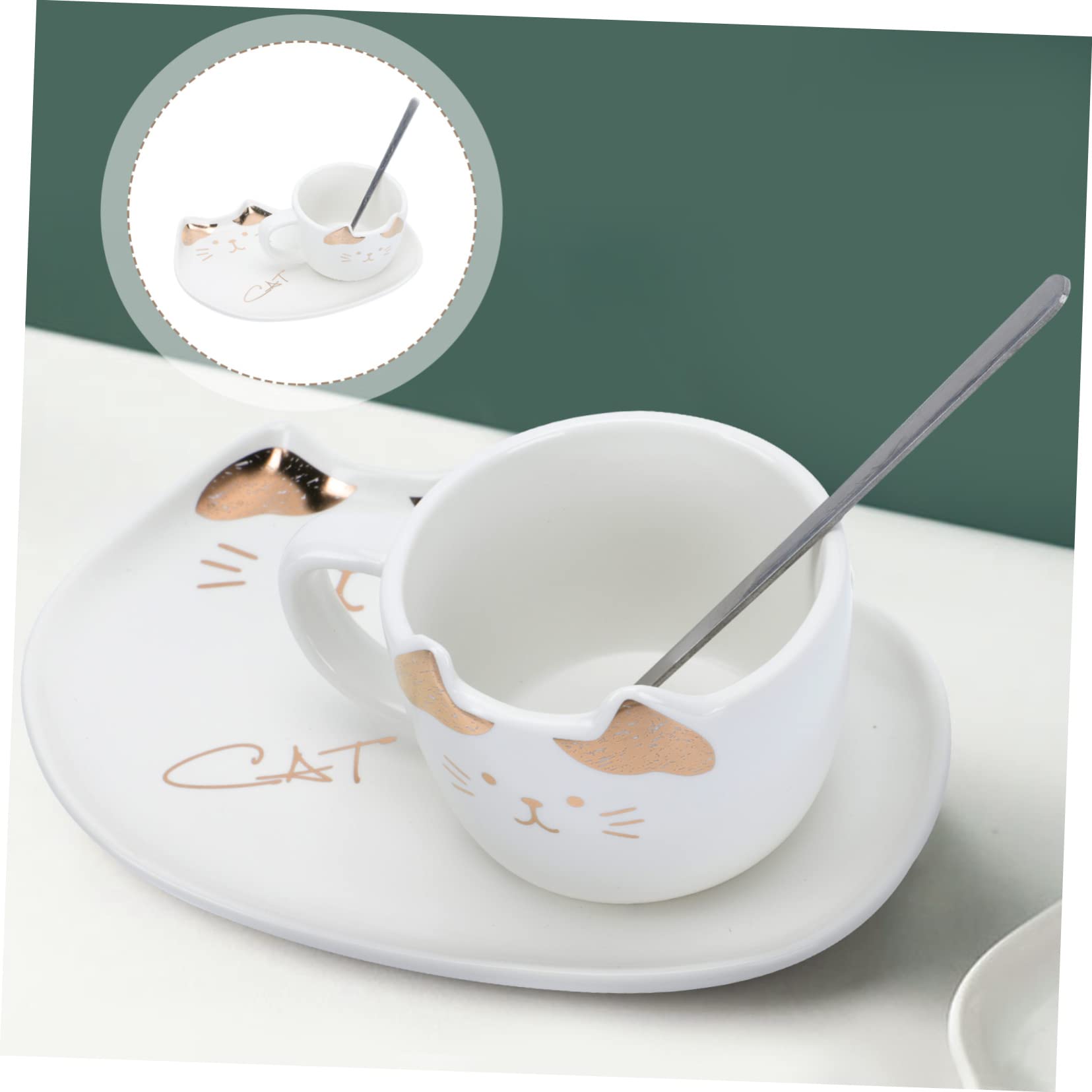 Tasses à café en céramique, Tasse et soucoupe en porcelaine fine, 1 ensemble de tasses à café en forme de chat, verre expresso, drapeau de vélo, tasses à expresso italiennes, tasses à café expresso au