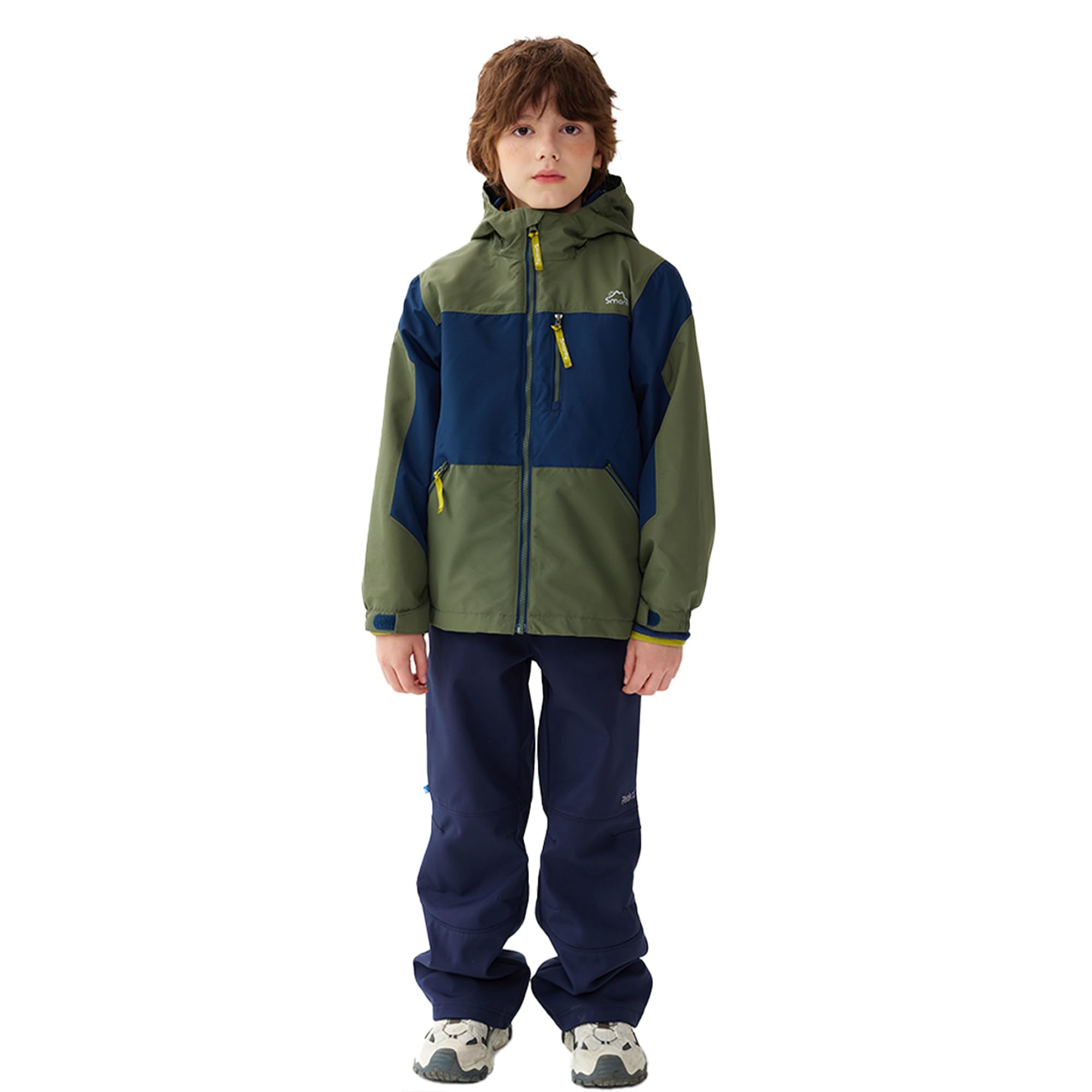 SMONTY 3-in-1 Jacke Kinder, herausnehmbare Fleece-Innenjacke | für Jungen und Mädchen, mit Kapuze, Wasserdicht, Winddicht, Atmungsaktiv, für Herbst und Winter
