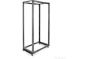 StarTech.com 4 Post 42U Rolling 19'' Open Frame IT Server Rack with...