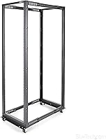 StarTech 42U 4-Post Open Frame Server Rack - 19in Adjustable 22-40in Depth, 1323lb Capacity, Mobile or Floor Mount IT Rack