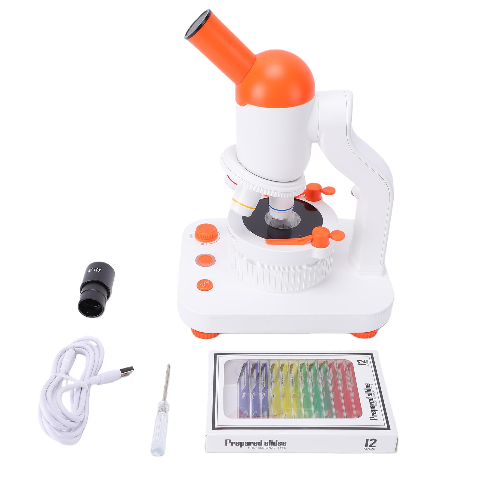 Microscopio Biológico 40X-400X con Iluminación LED Dual para Niños Que Aprenden Educación Stem Portátil
