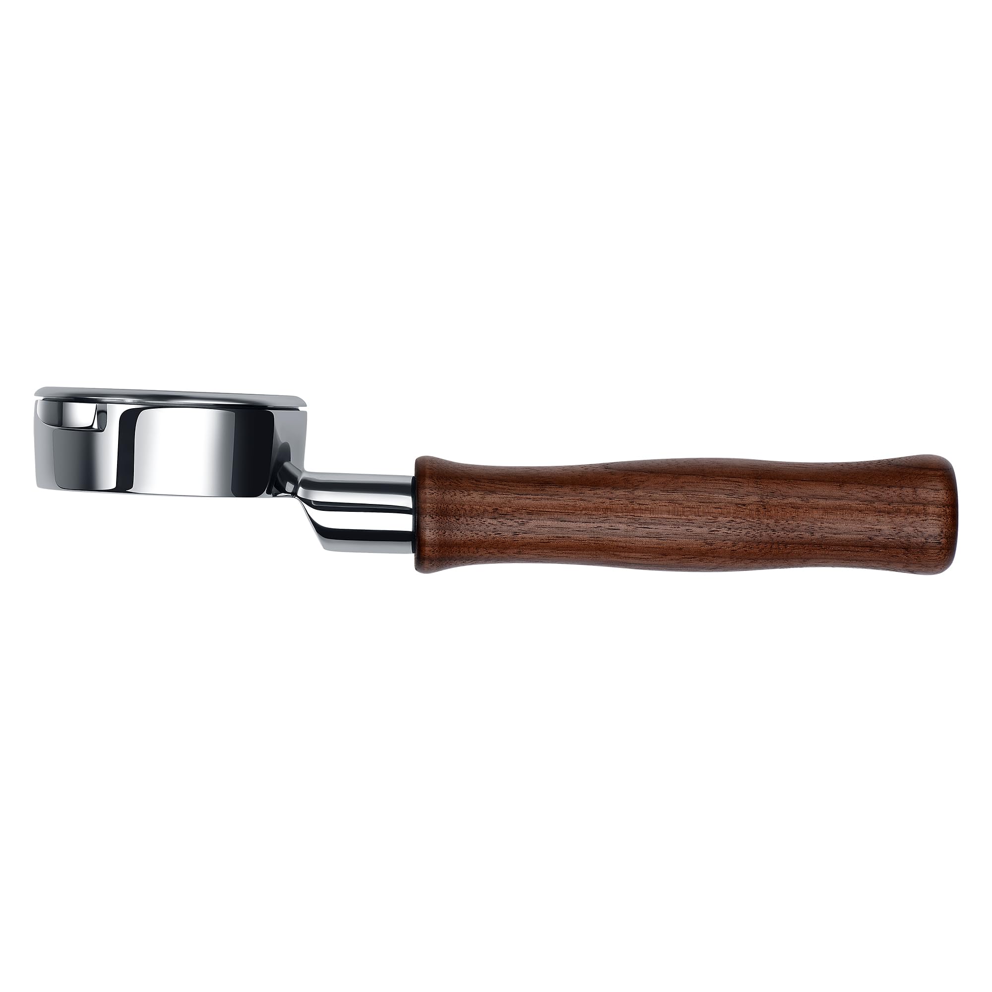 Normcore Portafiltro nudo da 58 mm per macchine da caffè Gaggia Classic Pro, Gaggia Carezza, Gaggia Cubika Plus, portafiltro senza fondo con cestello da 18 g, manico in vero noce americano