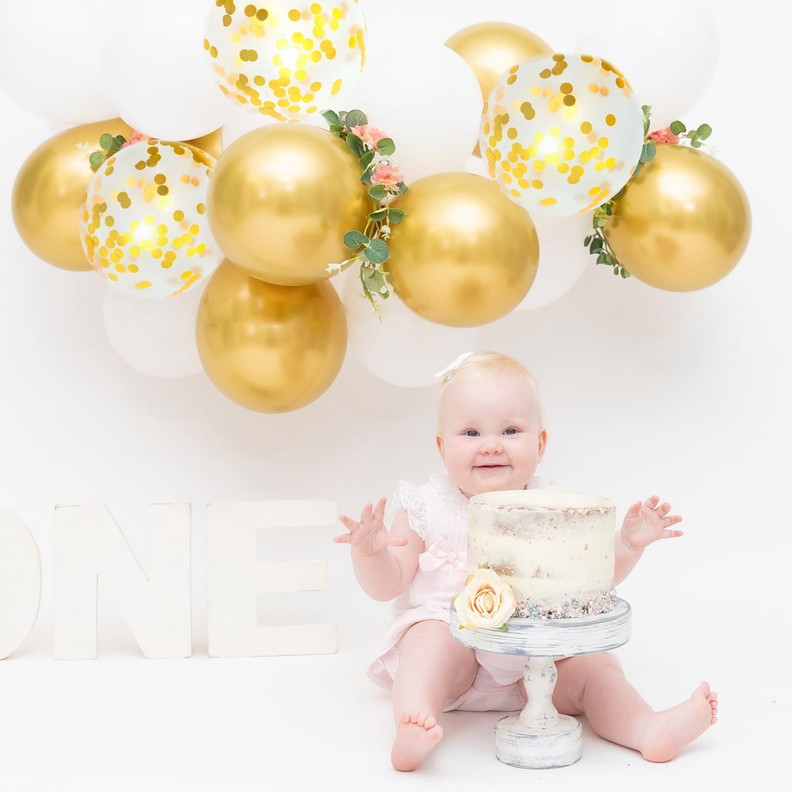 Palloncini Oro E Bianco 60 Pezzi - Palloncini Metallizzati Per Compleanni, Matrimoni E Feste (30 Cm) - Foto 9
