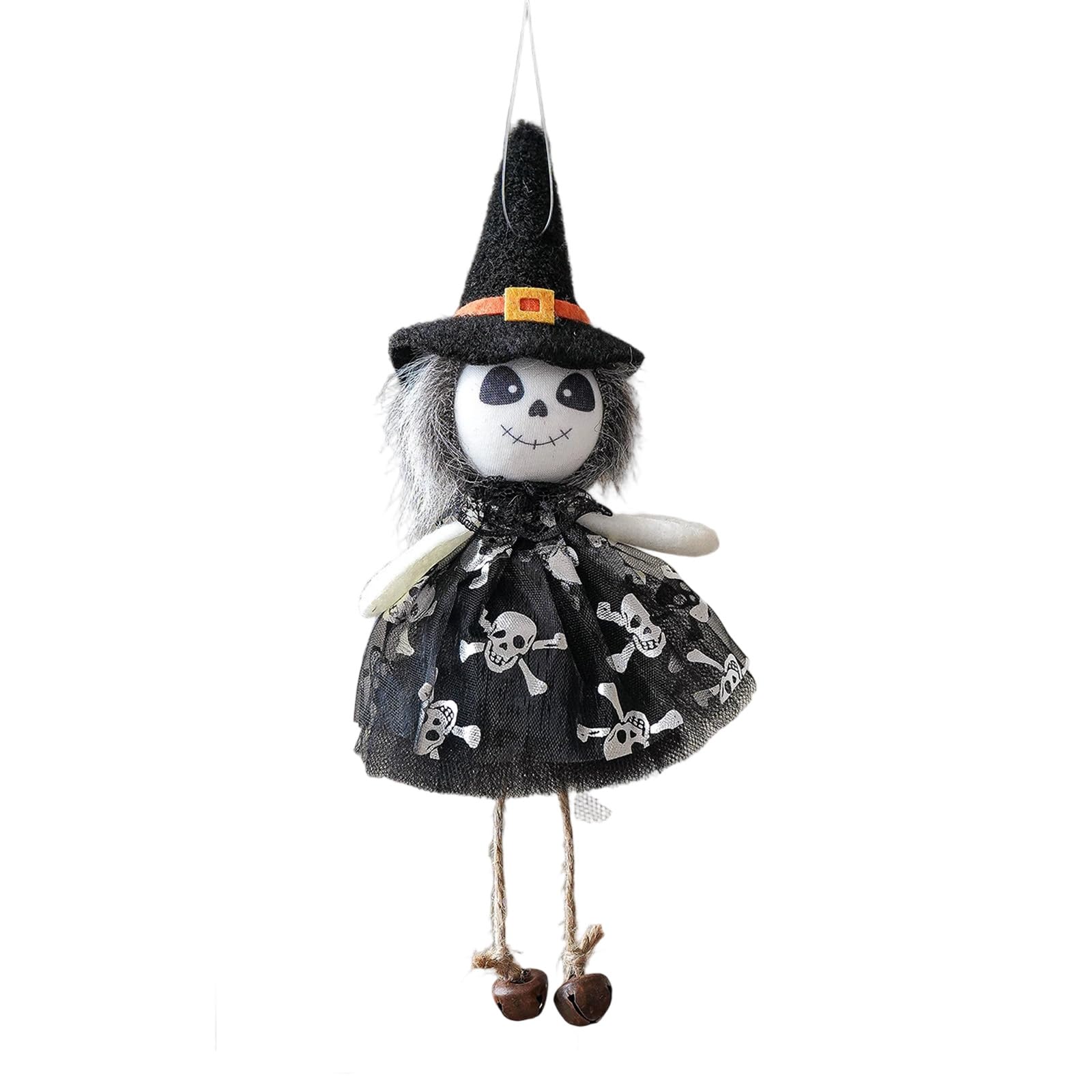Jazuaiao Halloweens Indoor Outdoor Fabric Hanging Decoration Witch Black Cats Pumpkin Phantoms Scary Eerie Party Ornament Fabric Halloweens Hanging Decorations