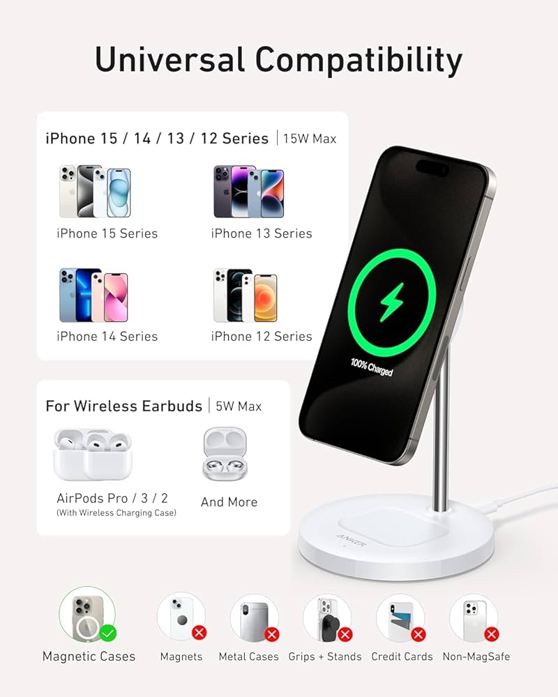 す*け様 Anker MagGo Wireless charging Stati Anker MagGo Magnetic Charging Station, Qi2 Certified 15W