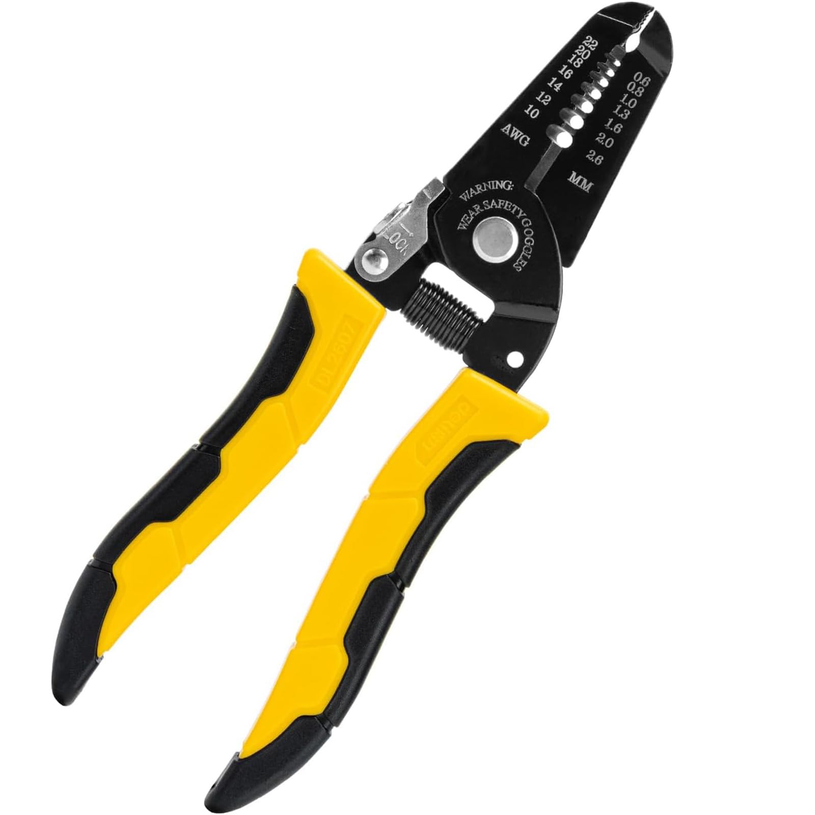 Micjllt Yellow 10-22 Awg 7" Multi Gauge Wire Strippers Refined Craftsmanship,Wire Cutter Strippers Electrical Professional Handle Design With Safety Lock,Cable Stripper Multi-Function For Easy Use