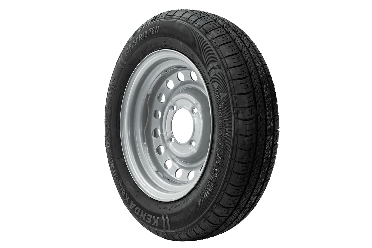 KENDA Ruota Completa per Rimorchio 145/80 R13 78N, Massima Stabilità e Sicurezza con Cerchio in Acciaio 4Jx13 H2 4x115 ET0 per Rimorchi Leggeri e da Campeggio