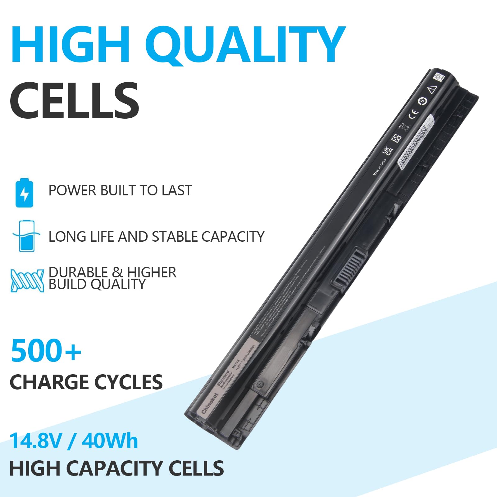 M5Y1K Batería para DELL Inspiron 3451 3452 3551 3552 3558 3462 3465 3467 3565 3567 5451 5452 5455 5458 5551 5552 5558 5559 5755 5758 Latitud 3470 3570 Vostro 3558 3559 40Wh/14.8 V/3000mAh