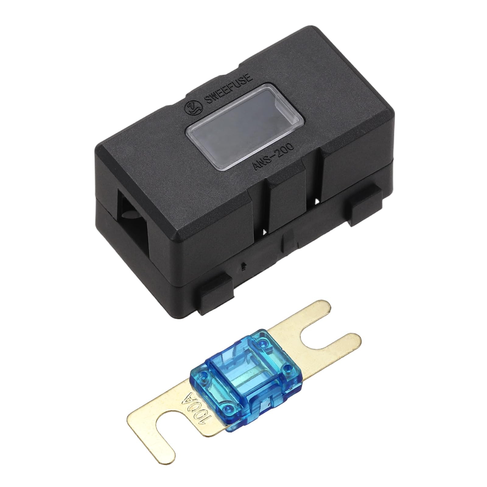 sourcing map 200A 125V ANL Fuse Holder Kit, 100A Fuse Inline Block Box for Automotive Marine Audio Video Electronic System