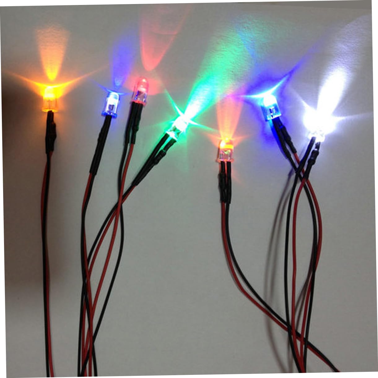 Levemolo 50pcs LED Diode Lights Light Diode Wired LED Lights Light Tube Wired Diode Lights