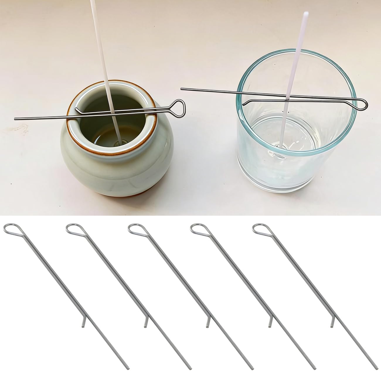 20PCS Centering Tool for Candle Making Metal Wick Clips DIY Candle Making Tool Length 11cm