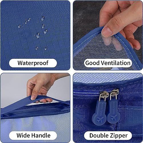 Image of 6‑in‑1 Polyester Travel Packing Cubes Set | Secret Pouch, Laundry Bag & Undergarment Organizer | Clothes Storage Organizer for Suitcase & Travel | 6 PC Set (Flower Print)