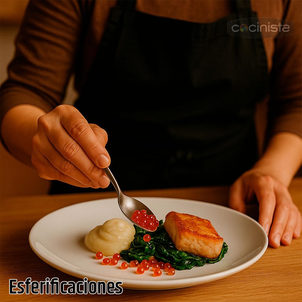 Cocinista Kit de Esferificación Mini para Cocina Molecular en Casa, esferificación Directa e inversa con alginato, lactato y Utensilios, CREA Caviar, Perlas y esferas líquidas para cócteles y postres