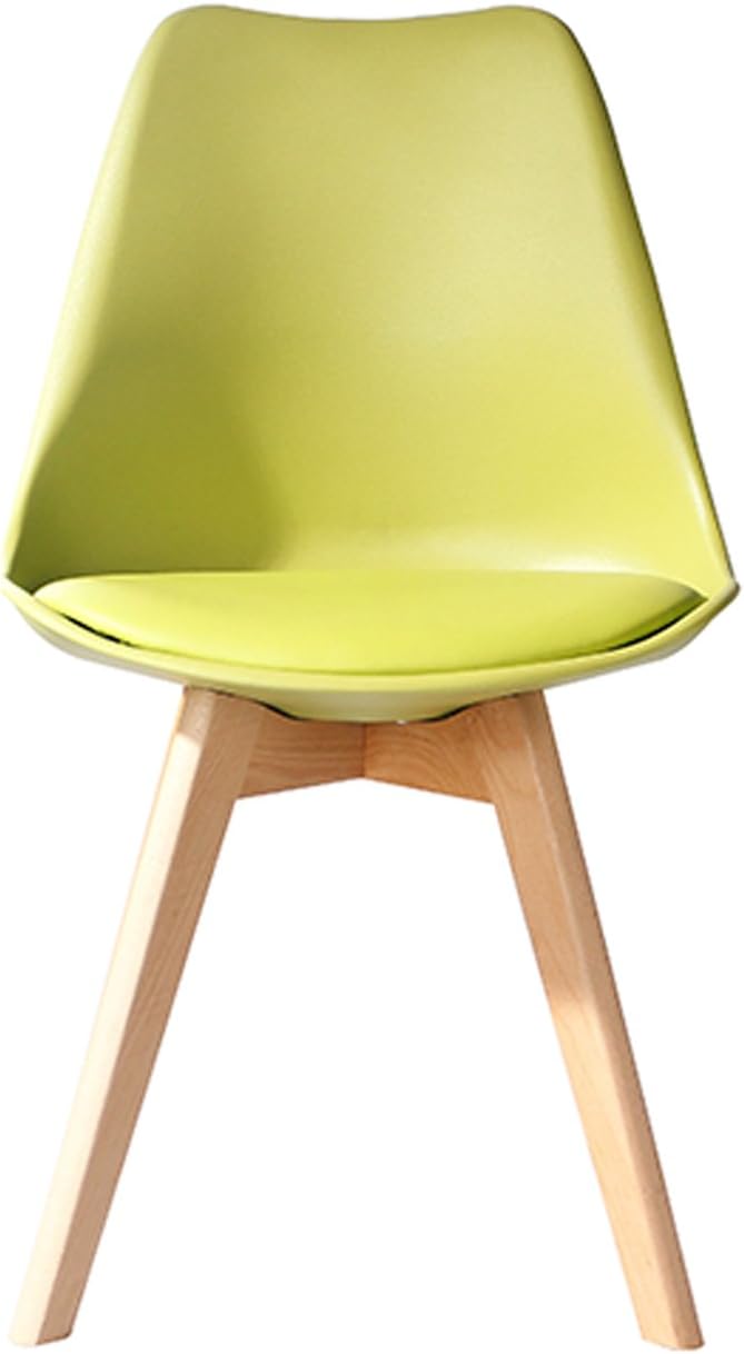 Lavin Lifestyle Yellow Dining Chair Natural Solid Wood Legs with Cushioned Pad Contemporary Designer for Office Lounge Dining Kitchen