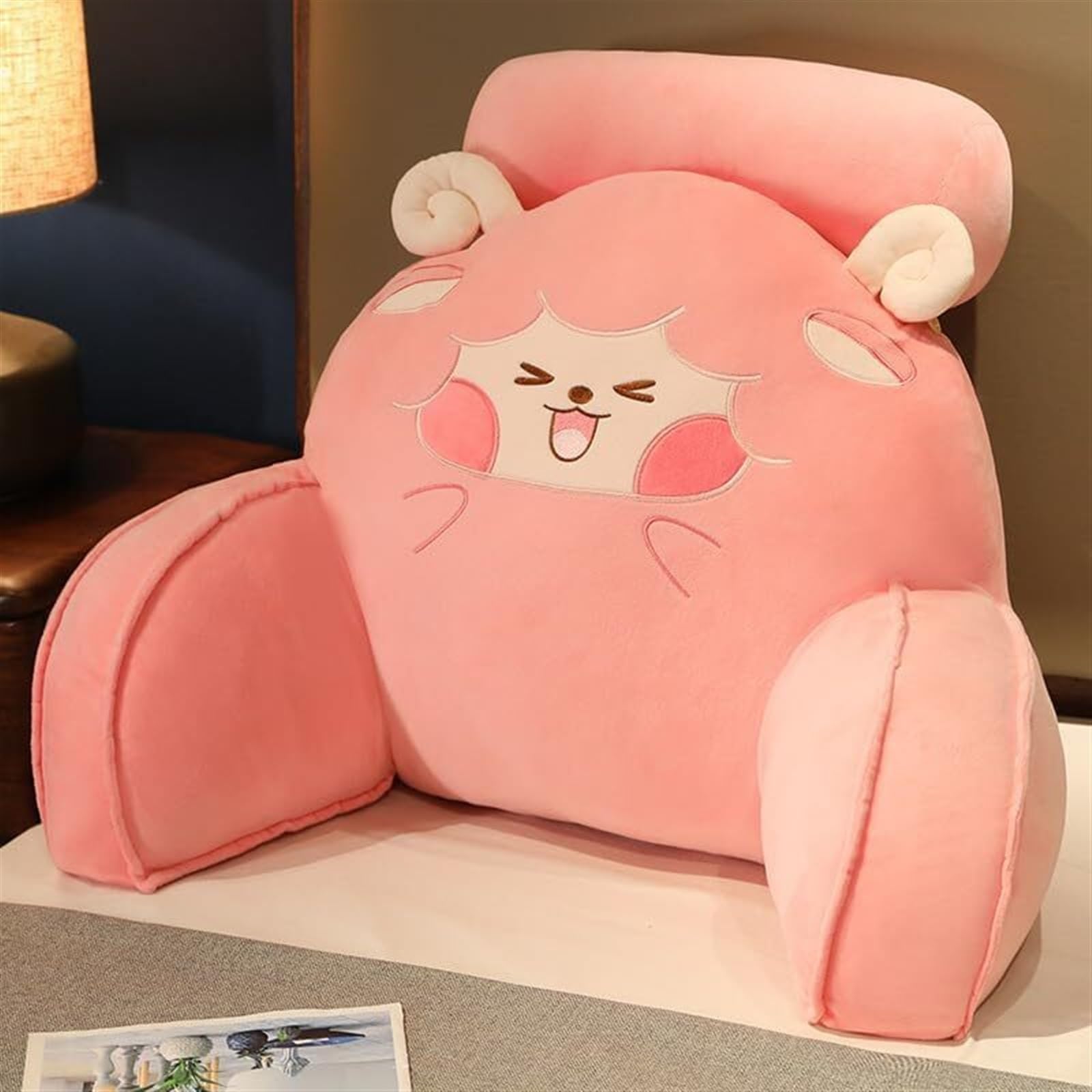 Uoxhfdh Pink Back Support Waist Pillows Resting Office Cute Cartoon Cat Pillow For Lumbar Arm(,75X50cm)