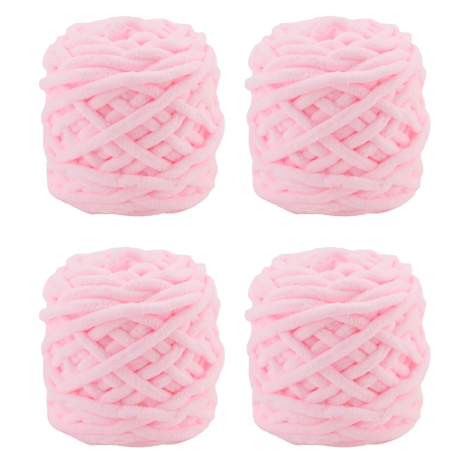 Knitting Wool Yarn 4 x 100g Multi-Colored Soft Chunky Yarn for Crochet Projects Making Plush Balls Handmade Bags Sweaters Shoes Hats Sweaters Blankets Scarves