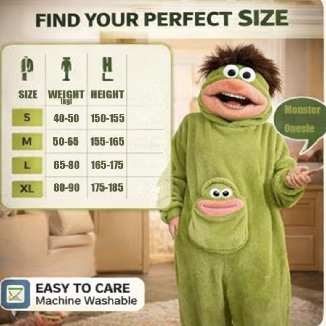 Monster Onesie, Big Mouth Monster Onesie, zabawna piżama Monster głupia, nadająca się do noszenia Onesie, unisex pluszowa odzież domowa na imprezę zdjęciową