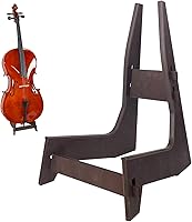 Vista 1 de Soporte de madera para violonchelo con soporte de arco para violonchelos de 1/8 a 4/4 Soporte de violonchelo desmontable y portátil